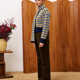 Tonkinois Cardigan And Scarf Set - Navy Stripe