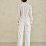 Chrissie L/S Top - Ecru Check