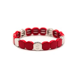 Colorful Silver Bracelet - Red