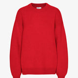 Oversized Merino Wool Crew - Scarlet Red