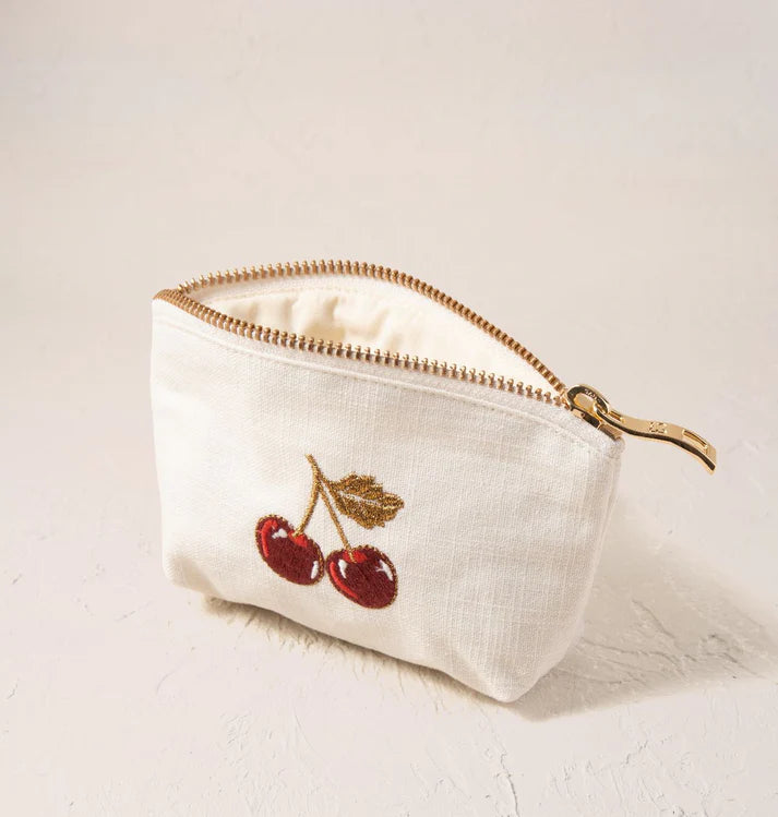 Cherries Coin Purse - Cream