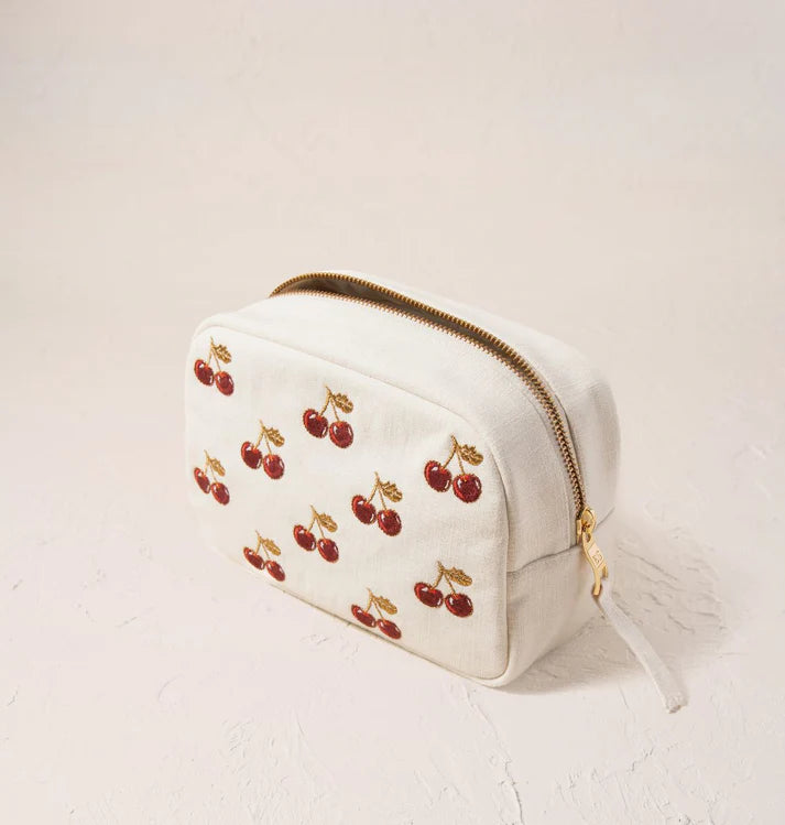 Cherries Makeup Bag - Cream