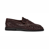 PAElmira Croco Loafers - Brown