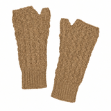 Jackie Fingerless Mittens - Camel Natural