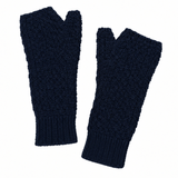 Jackie Fingerless Mittens - Blue Chine