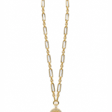Sunrise Pendant on Link Chain Necklace - Gold