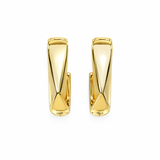 Sculptural Facetted Hoops - Gold