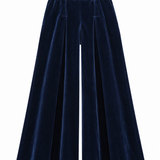 Wide Leg Trousers - Blue Velvet