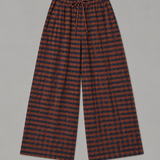 2967 Gingham Seersucker Balloon Trousers - Rust/Navy