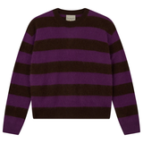 Brushed Stripe Crew - Hickory/Misty Purple