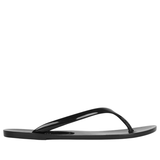 Beach-Day Flip Flops - Black Shiny