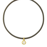 Leather Cord Choker - CZ