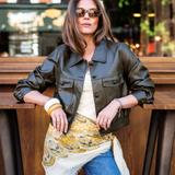 Ivy Faux Leather Jacket - Olive
