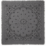 Large Cashmere Square Bandana Scarf - Grey