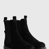 Katelyn Suede Wool Boots - Black