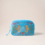 Coral Seahorse Makeup Bag - Mediterranean Blue
