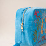 Coral Seahorse Wash Bag - Mediterranean Blue