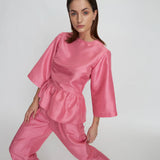 Crispy Pleated Trousers - Pink