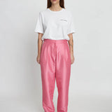 Crispy Pleated Trousers - Pink