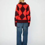 Erica Diamond Jumper - Burgundy