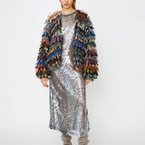 Fay Multi Fringe Cardigan - Dark Multi