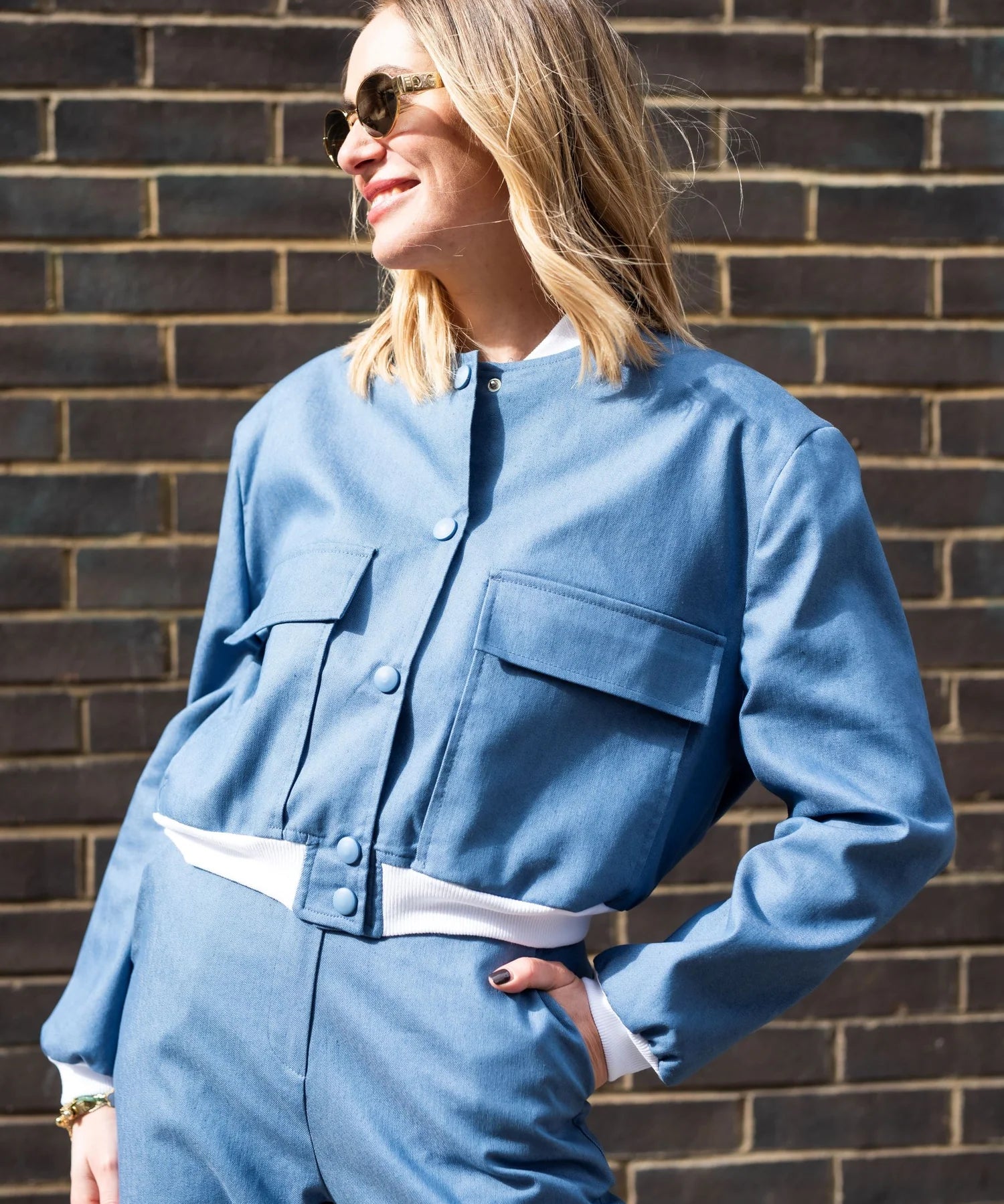 Alicia Bomber - Denim Blue
