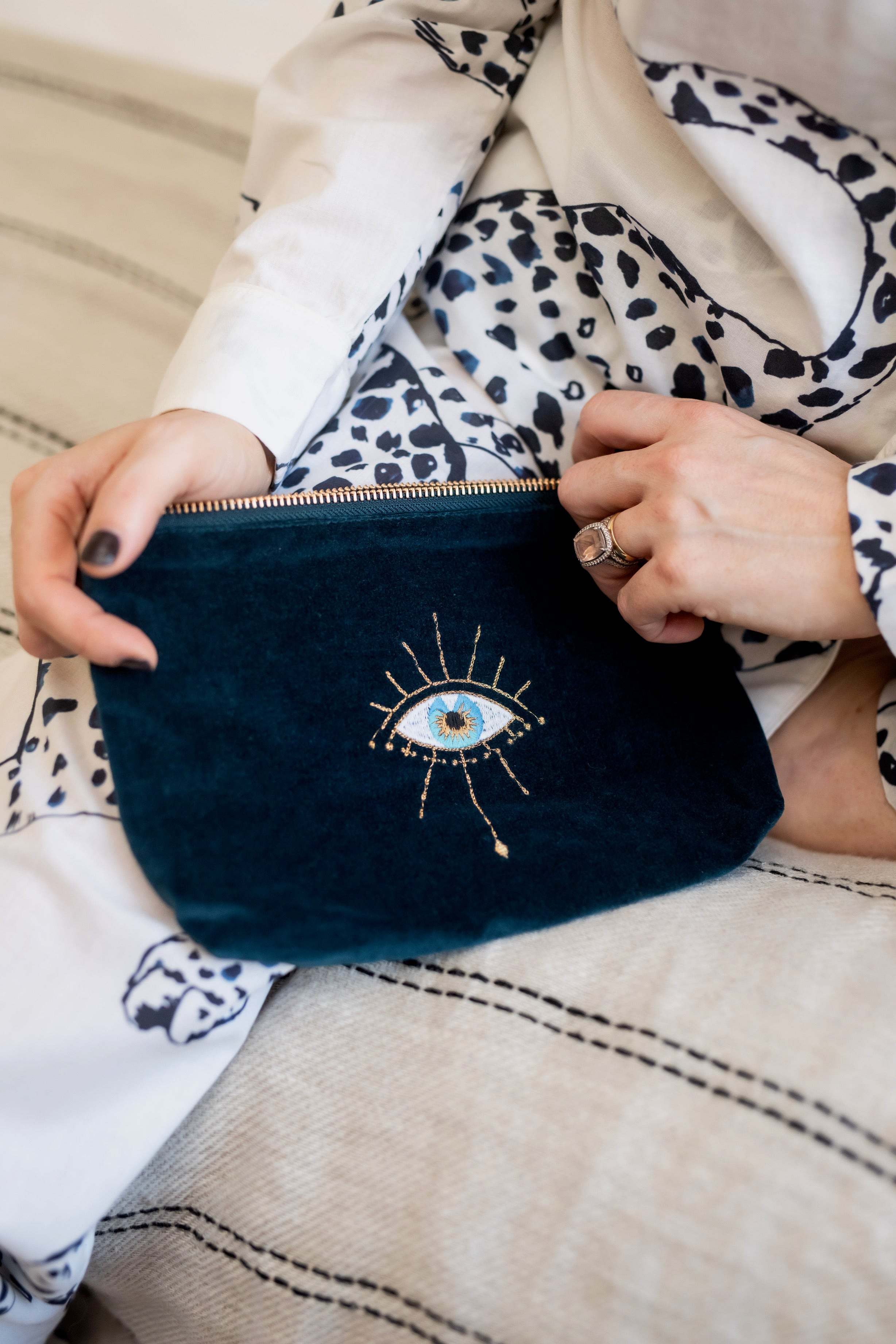 Mystical Eye Mini Pouch - Ink Blue