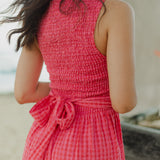 Marguerite Mini Gingham Dress - Red/Fuchsia