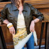 Ivy Faux Leather Jacket - Olive