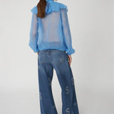 Delicate Knitted Sweater - Clear Blue