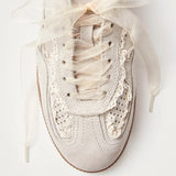 TB.490 Crochet Leather Trainers - Cream
