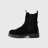 Katelyn Suede Wool Boots - Black