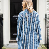 Sicily Crochet Cardi - Blue Stripe