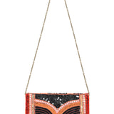 LBL Sequin Clutch Bag - Black/Red Mix