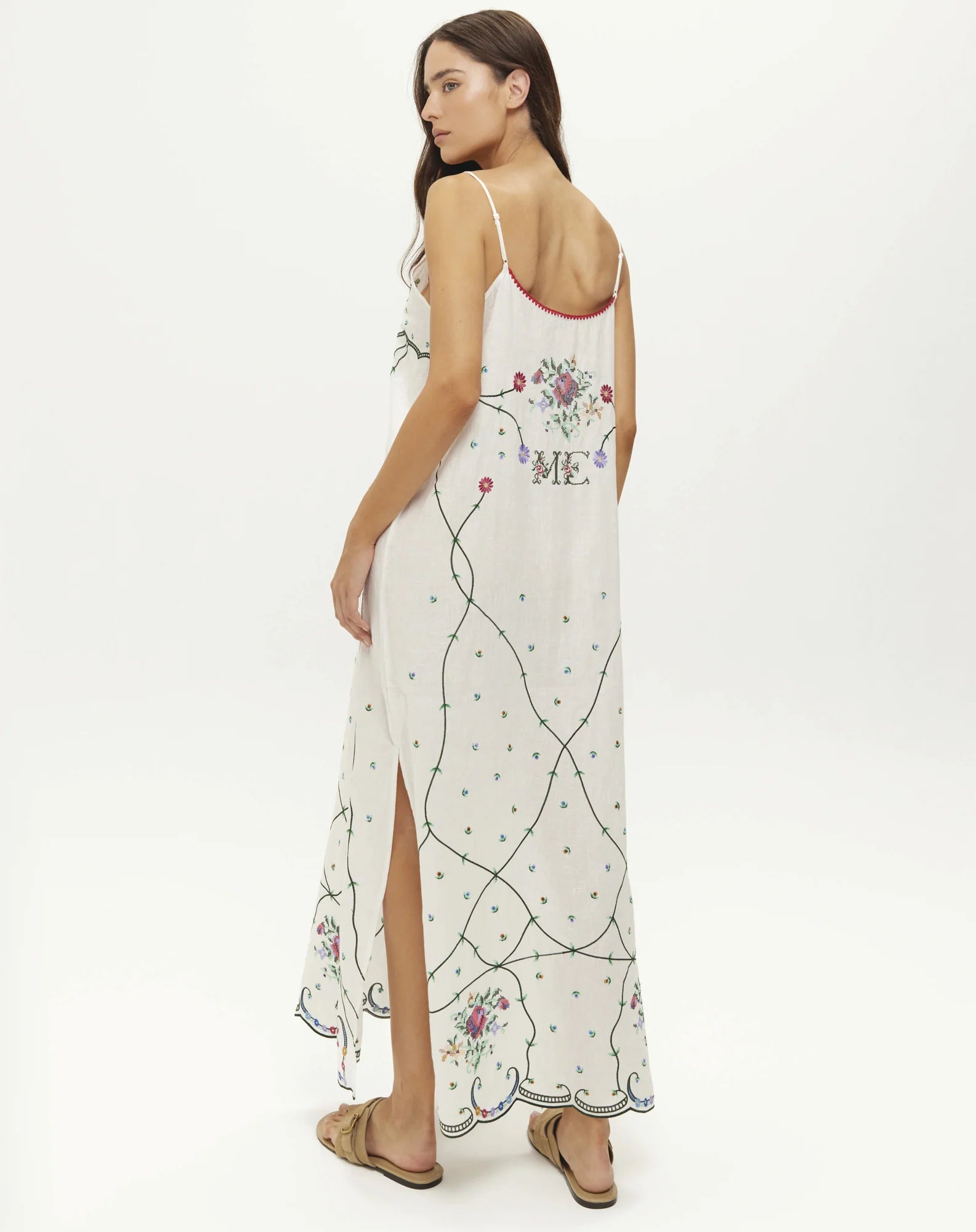 Lauren Embroidered Camisole Dress - Linen Kisses