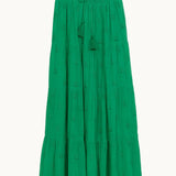 Frani Emb Maxi Skirt - Green