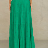 Frani Emb Maxi Skirt - Green