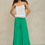 Frani Emb Maxi Skirt - Green