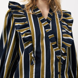 Taya Blouse - Navy/Olive