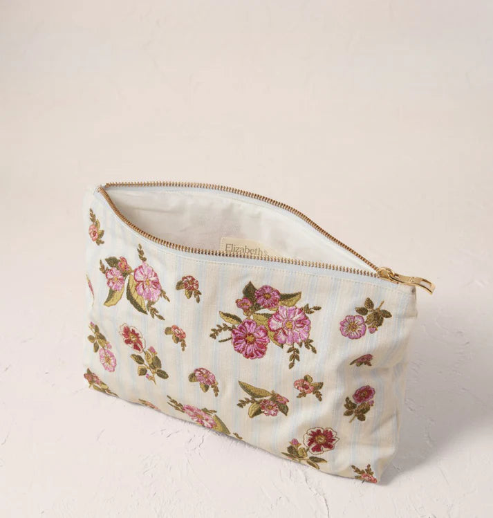 Floral Bouquet Everyday Pouch - Light Blue