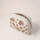Floral Bouquet Stripe Makeup Bag - Light Blue