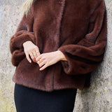 Gabriella Faux Fur Jacket - Brown