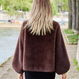 Gabriella Faux Fur Jacket - Brown
