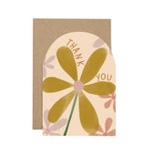 'Thank You' Floral Curved Card - Yellow