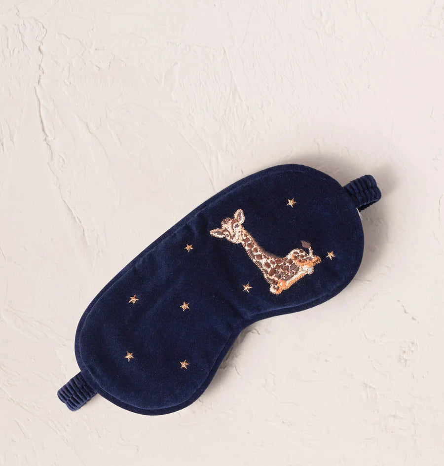 Elizabeth Scarlett Giraffe Mother & Baby Eye Mask - Navy