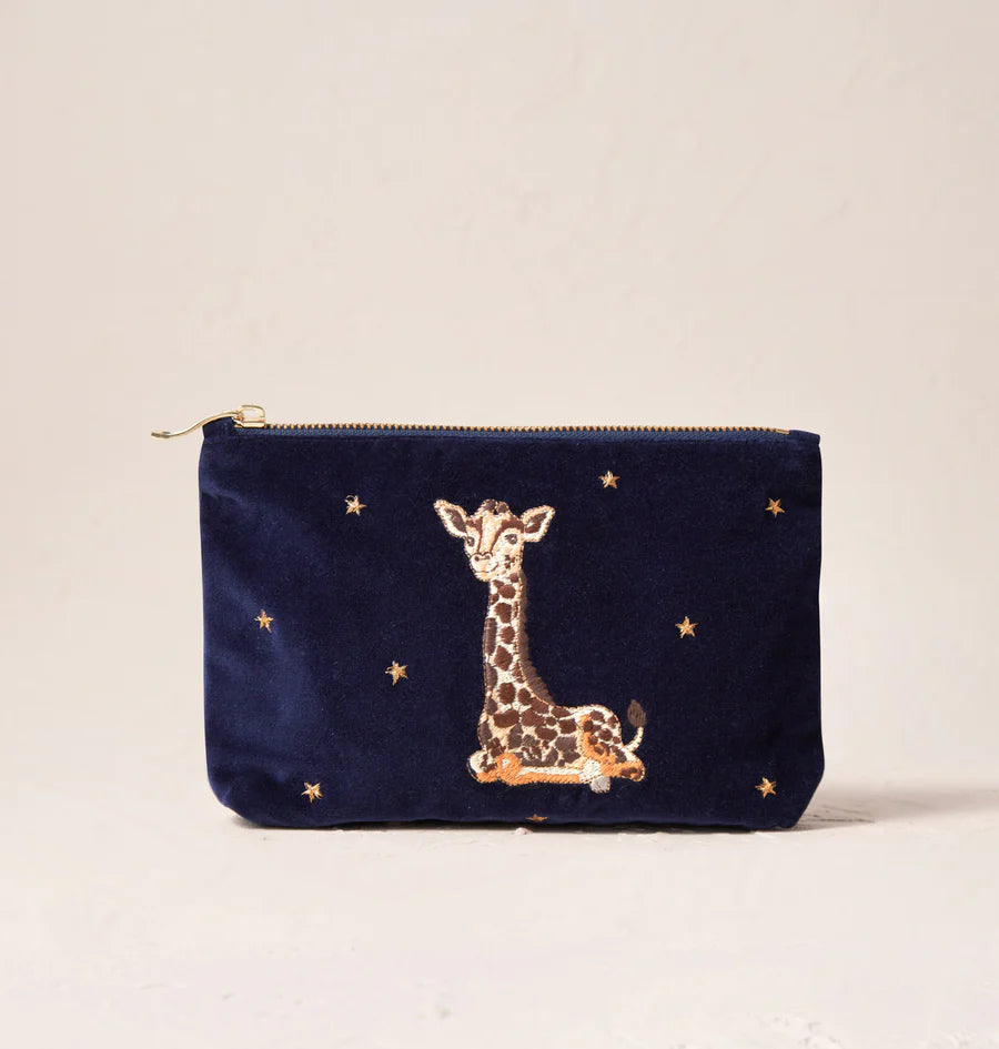 Elizabeth Scarlett Giraffe Mother &amp; Baby Mini Pouch - Navy