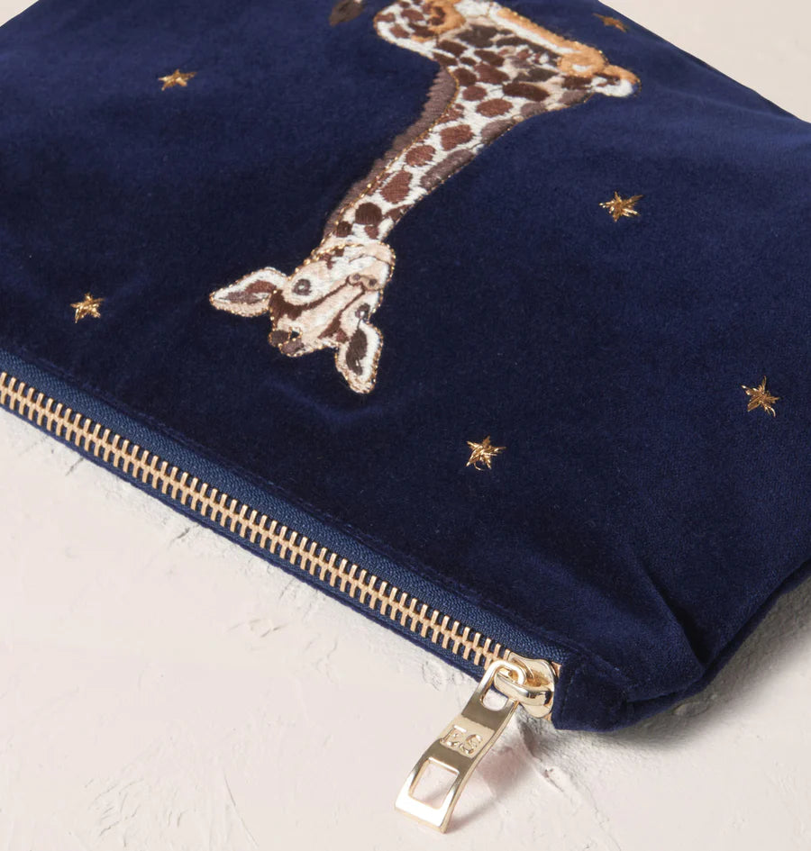 Elizabeth Scarlett Giraffe Mother &amp; Baby Mini Pouch - Navy