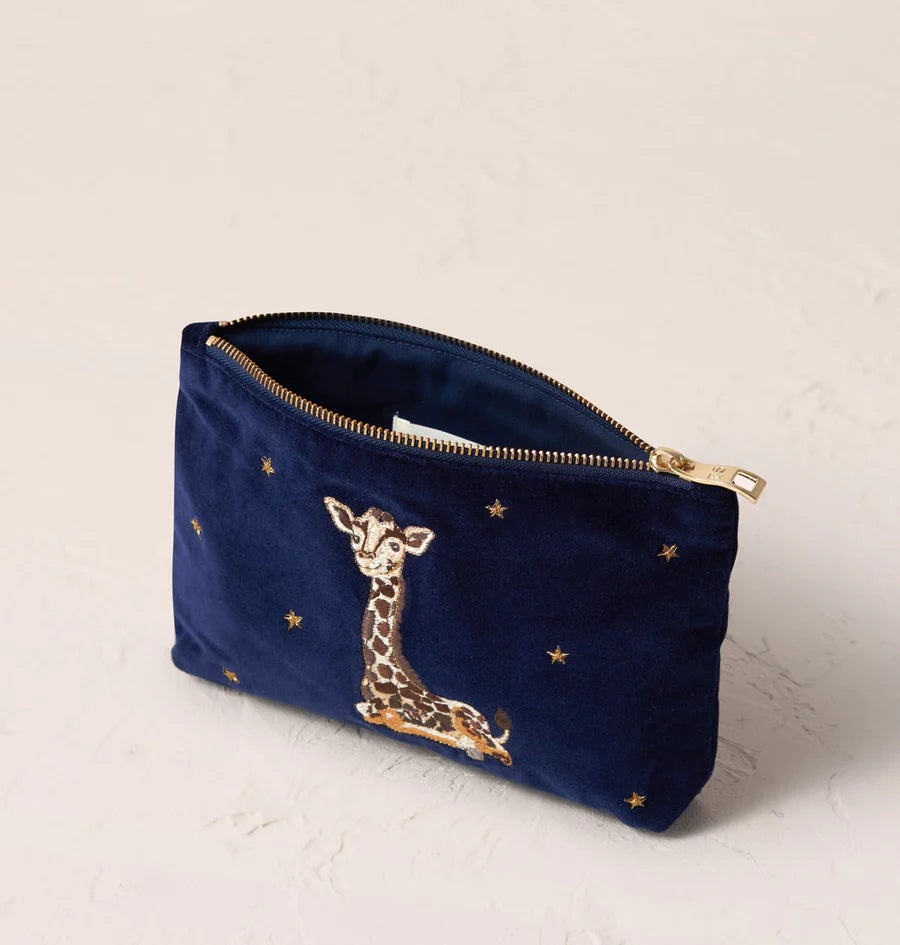 Elizabeth Scarlett Giraffe Mother &amp; Baby Mini Pouch - Navy