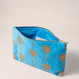 Gold Palm Everyday Pouch - Mediterranean Blue