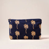 Gold Palm Everyday Pouch - Navy